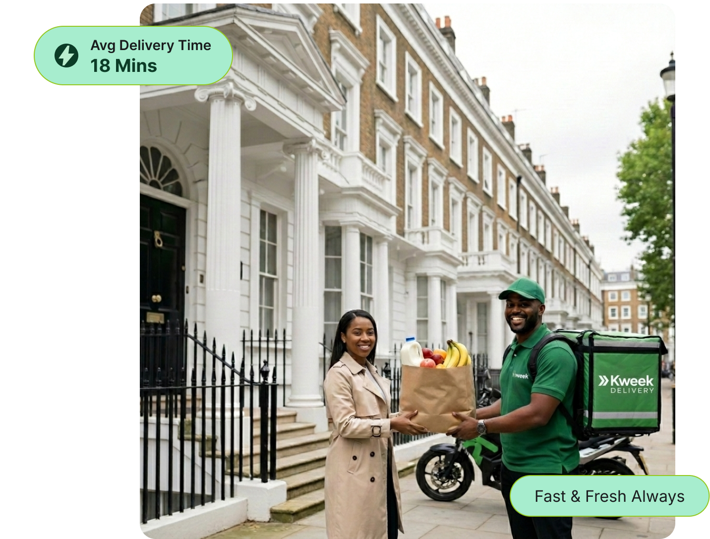 Delivery rider carrying grocery bags