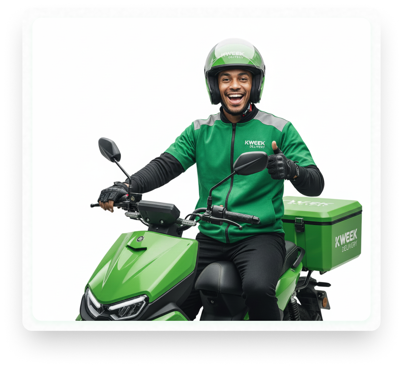 Kweek rider on delivery